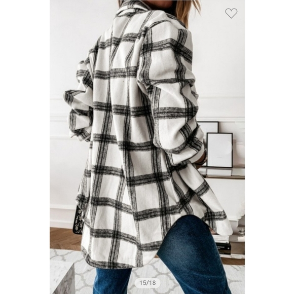 Plaid Button Up Shacket - Picture 7 of 16